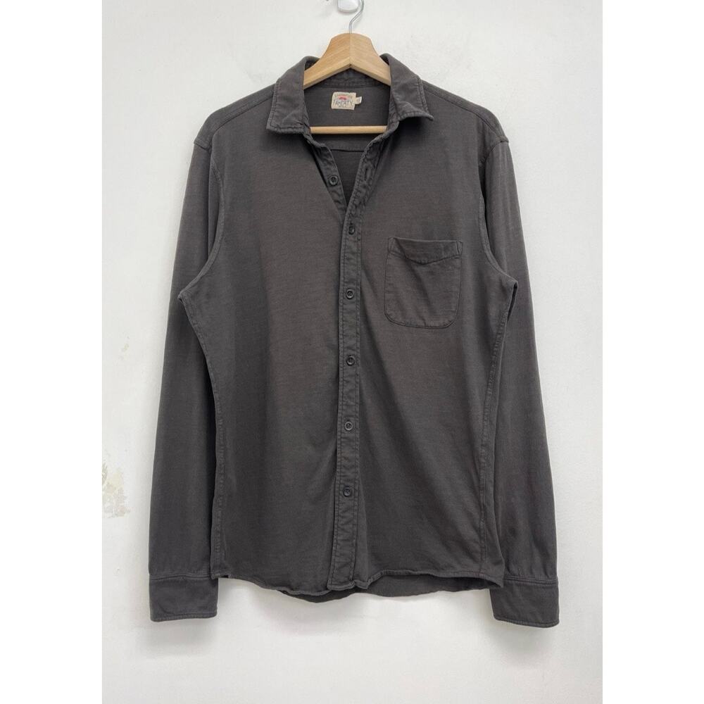 Faherty Men’s Sunwashed Knit Shirt Soft Organic Cotton Washed Black - Medium